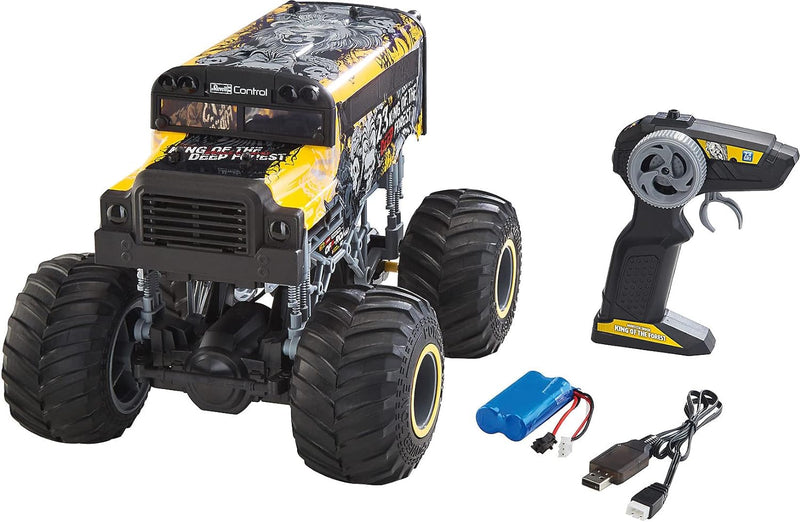 Revell 24557 King of The Forest Gelb-Schwarz 1:16 RC Modellauto Elektro Monstertruck RTR 2,4GHz Schu