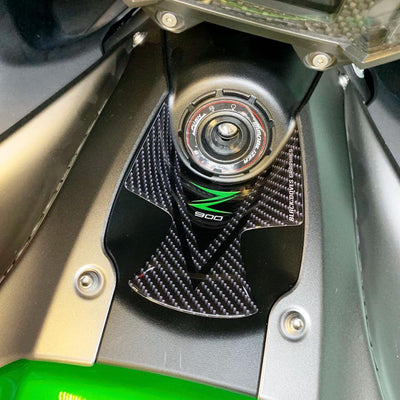 Aufkleber aus Kunstharz, kompatibel mit Motorrad Kawasaki Z900 Z 900 (Schlüsselschutz) Carbon., Carb
