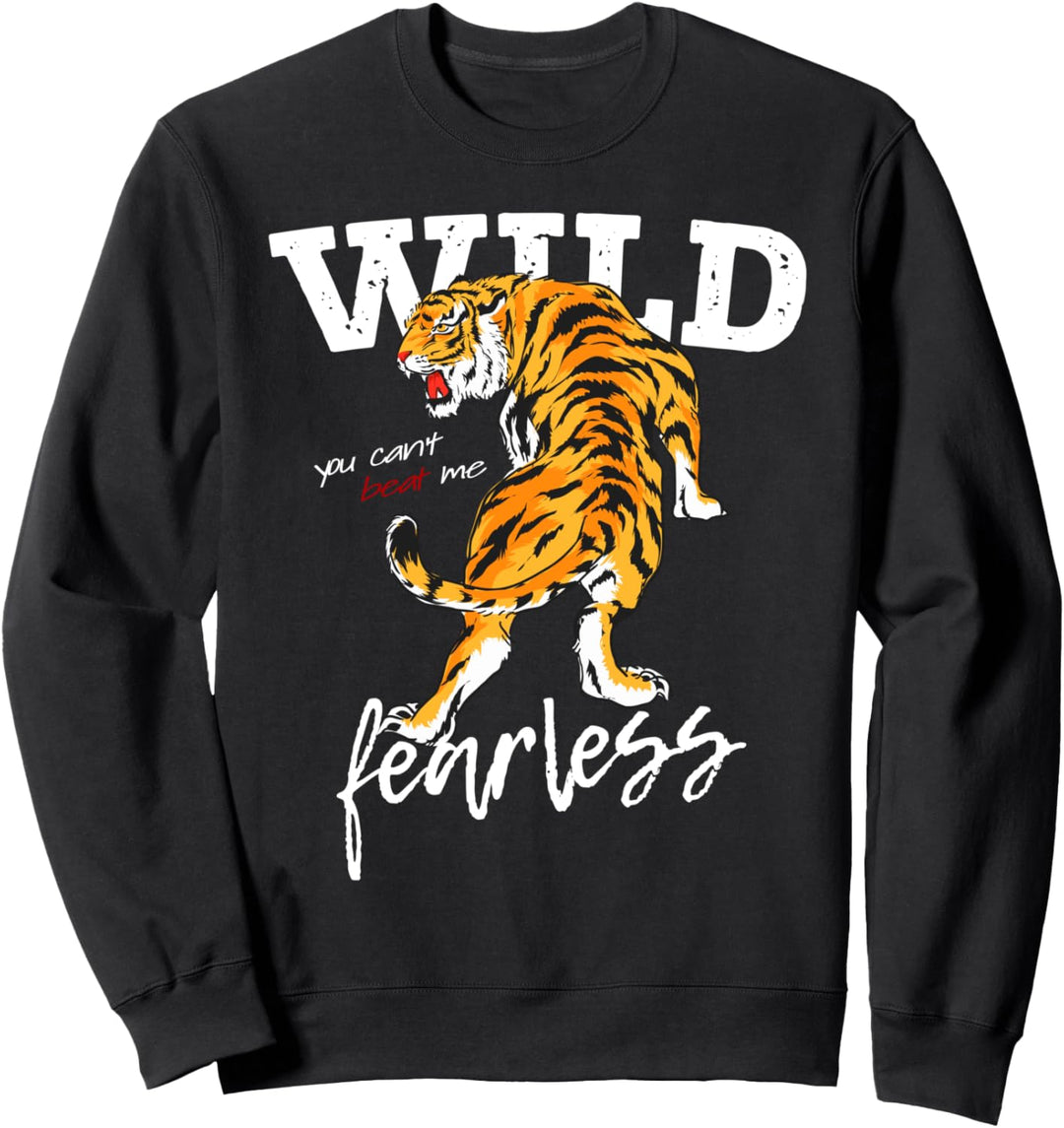 Wild Tiger T-Shirt, Enjoy Cool Tigers Fashion Graphic Design Sweatshirt
