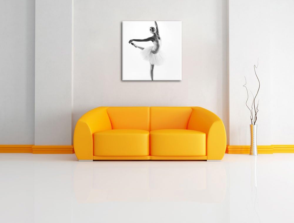 Ästhetische Ballerina, Format: 70x70 auf Leinwand, XXL riesige Bilder fertig gerahmt mit Keilrahmen,