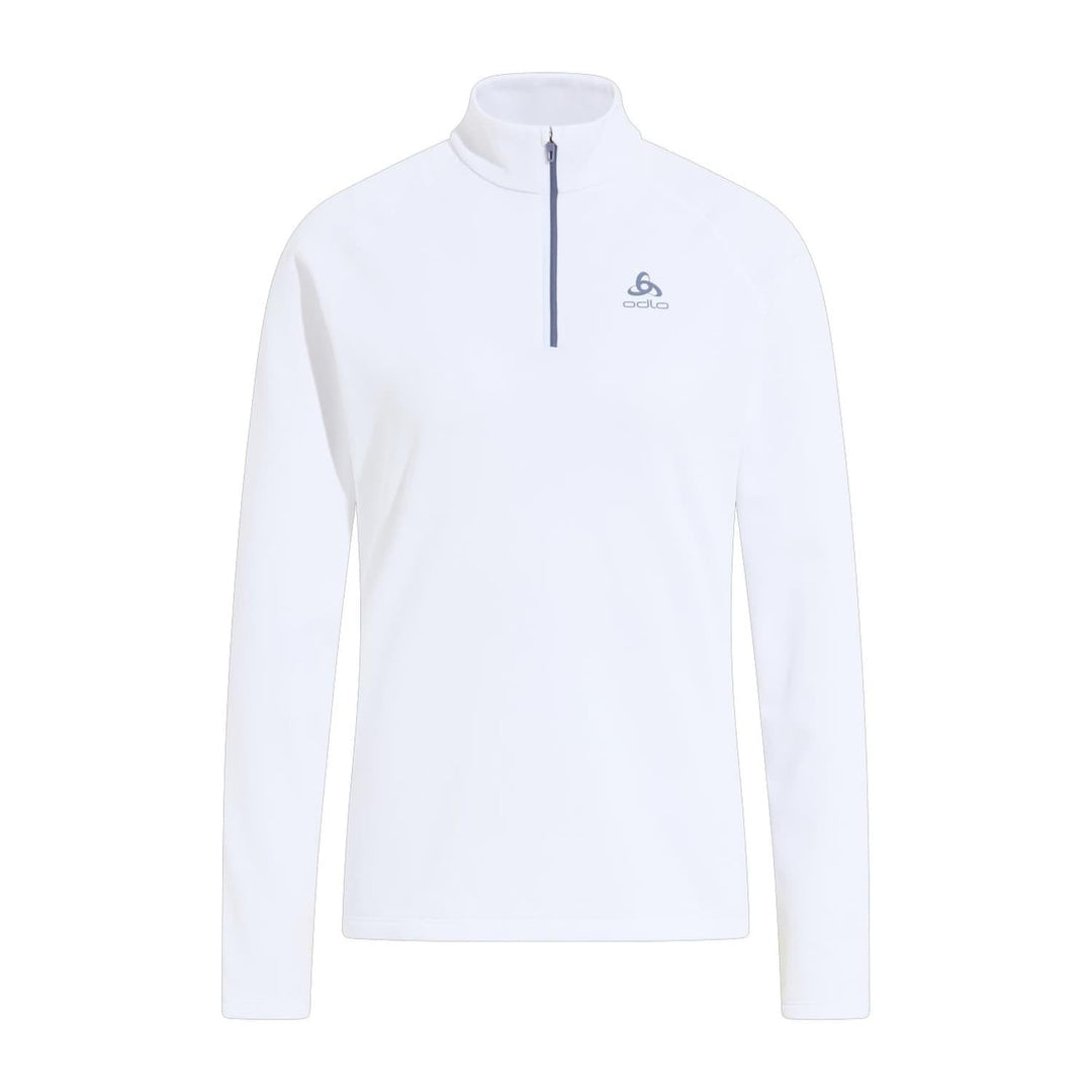 Odlo Damen Besso Half Zip Longsleeve XL White - Folkstone Gray, XL White - Folkstone Gray