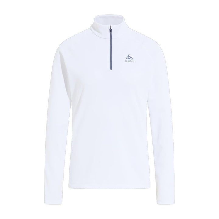 Odlo Damen Besso Half Zip Longsleeve XL White - Folkstone Gray, XL White - Folkstone Gray