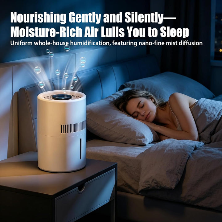 2-in-1 Luftreiniger und Luftbefeuchter, 4L Ruhig Smart Air Feuchrifier