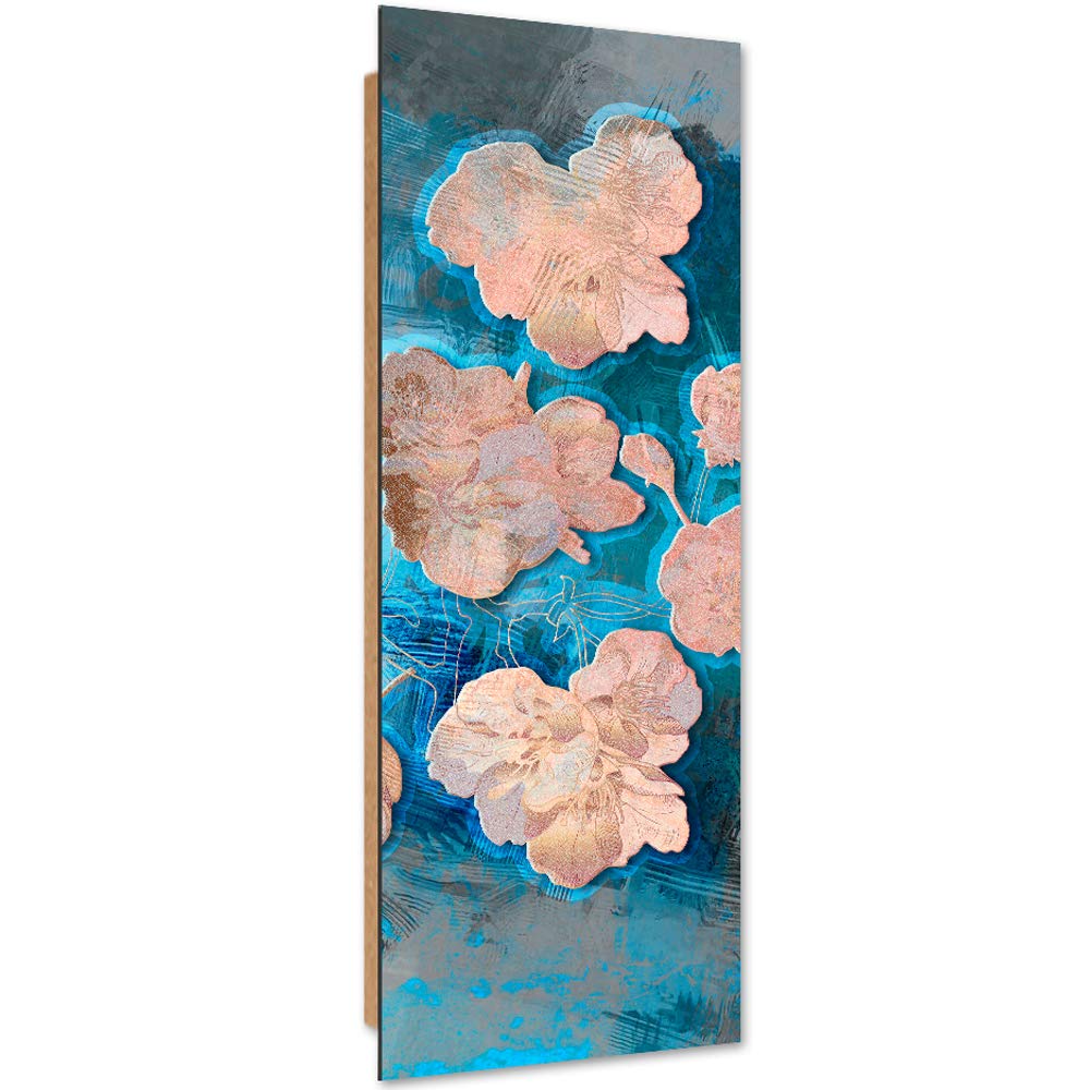 Wandbild XXL Blumen Natur Deko Kunst Bilder Abstraktes Design Beige 50x150 cm Deco panel 50x150 cm B
