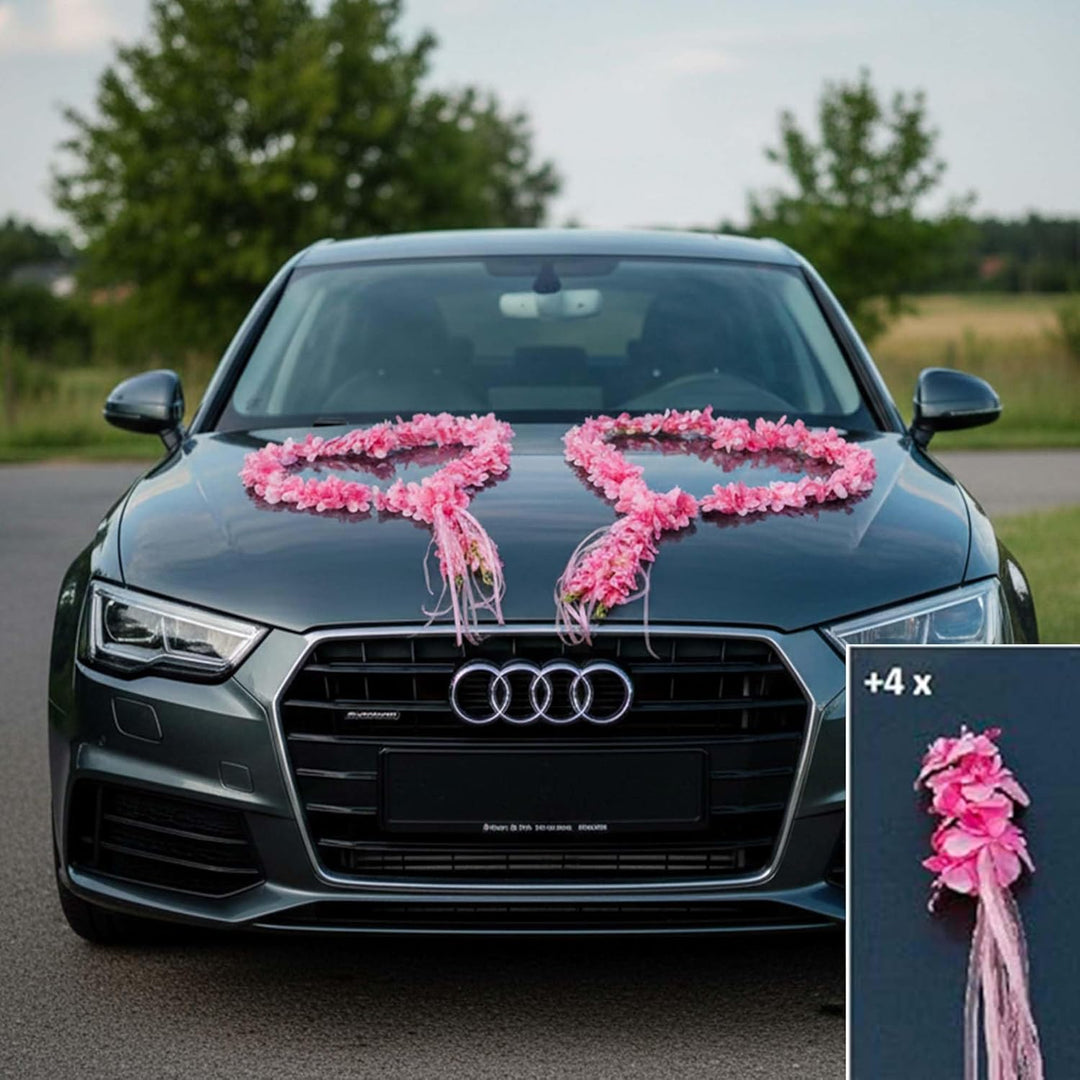 ORCHIDEEN Herzen Braut Paar Rose Deko Dekoration Hochzeit Car Auto Wedding ®Auto-schmuck Deko Girlan