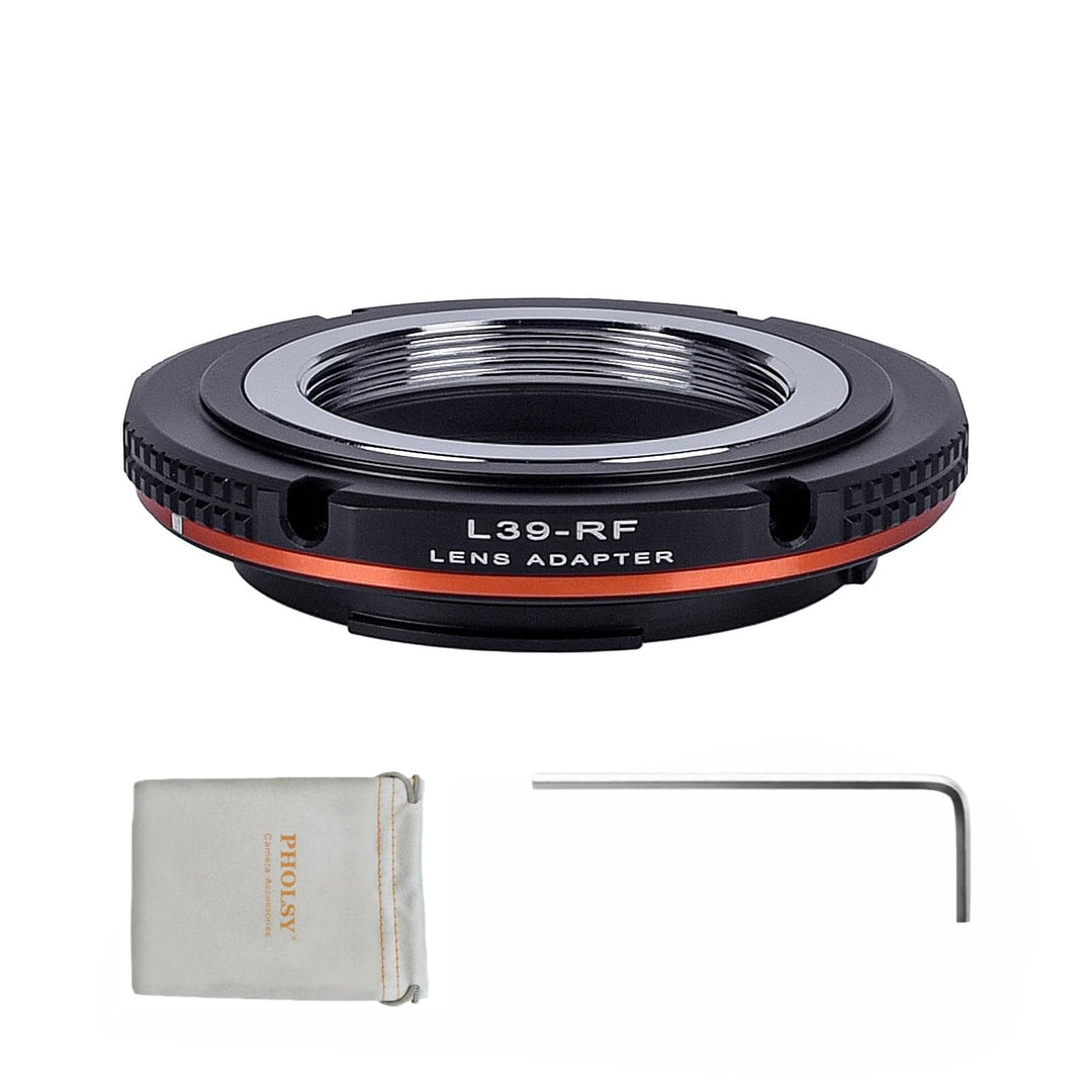 PHOLSY Manueller Objektivadapter: Kompatibel mit Leica L39 M39 LTM Objektiv und Canon RF (EOS R-Type