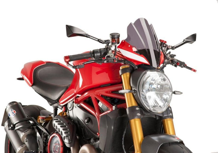 Puig 8900 F Touring Windschutzscheibe für Ducati Monster 1200 R 16 '– 17' AHUMADO OSCURO, AHUMADO OS