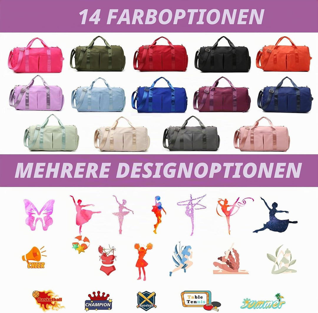 Personalisierte Gepäcktasche mit Foto-Namenstext, individuelle Reisetasche mit Nass- und Trockentasc