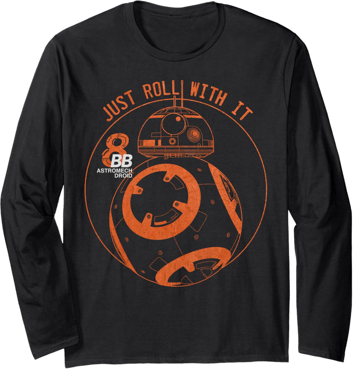 Star Wars The Last Jedi BB-8 Circle Text Portrait Langarmshirt