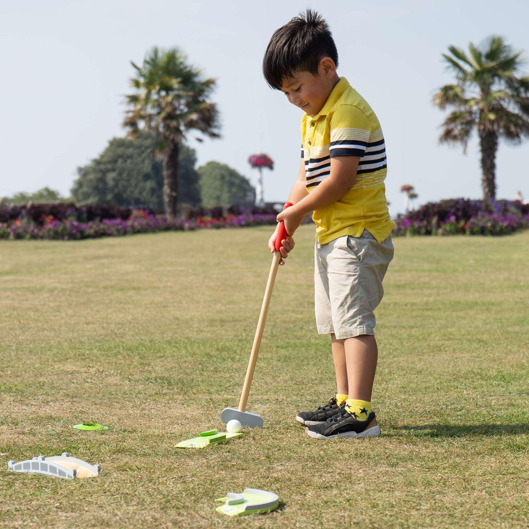 Bigjigs Toys, Crazy Golf Set, Wooden Toys, Mini Golf, Kids Golf Set, Crazy Golf Set for Kids, Garden