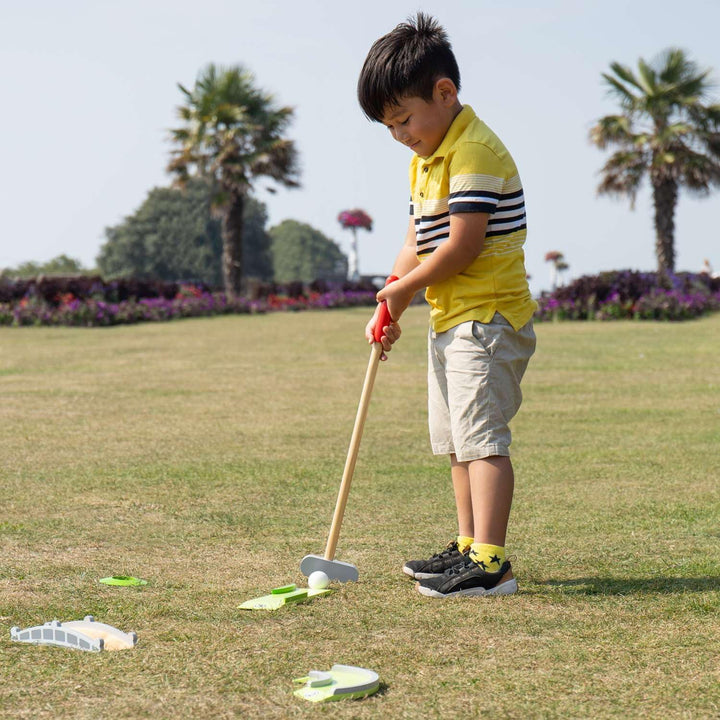 Bigjigs Toys, Crazy Golf Set, Wooden Toys, Mini Golf, Kids Golf Set, Crazy Golf Set for Kids, Garden