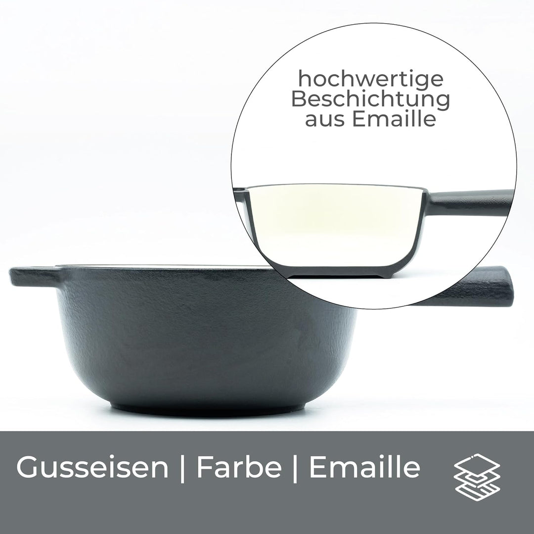 osoltus Fondue Käsefondue Gusseisen (dunkelgrau Ersatztopf), Dunkelgrau Ersatztopf