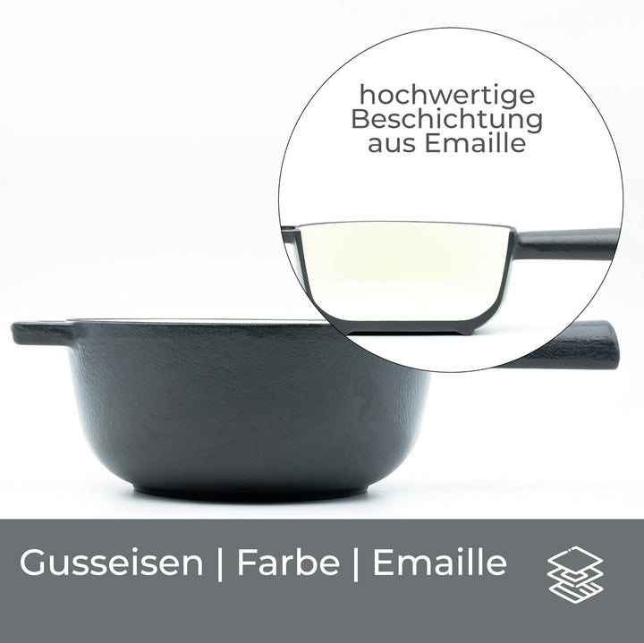 osoltus Fondue Käsefondue Gusseisen (dunkelgrau Ersatztopf), Dunkelgrau Ersatztopf