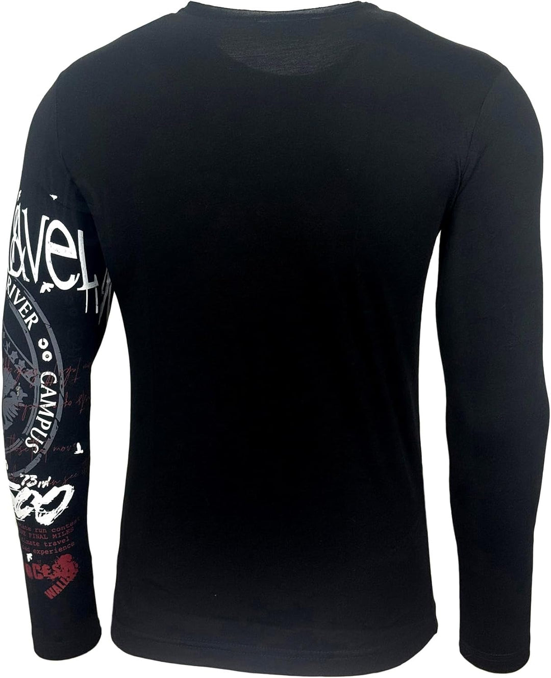 Herren Longsleeve T-Shirt Moderner Männer Langarmshirt Langarm Sweatshirt 704 S Schwarz, S Schwarz
