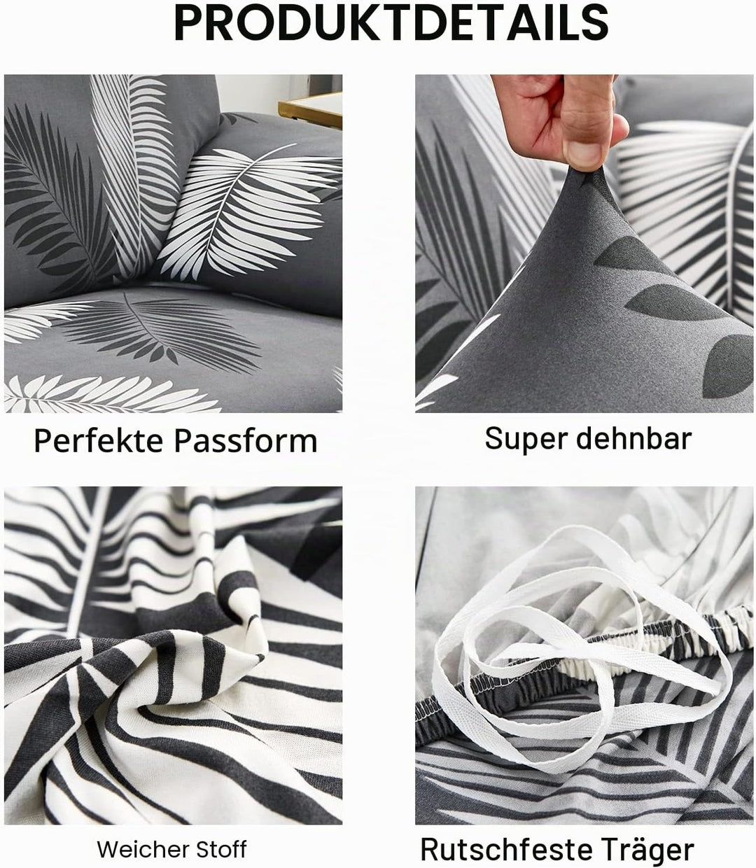 Jaotto Sofabezug 2 Sitzer Elastischer Stretch Spandex Sofa Überwürfe Sofahusse Antirutsch Waschbar S