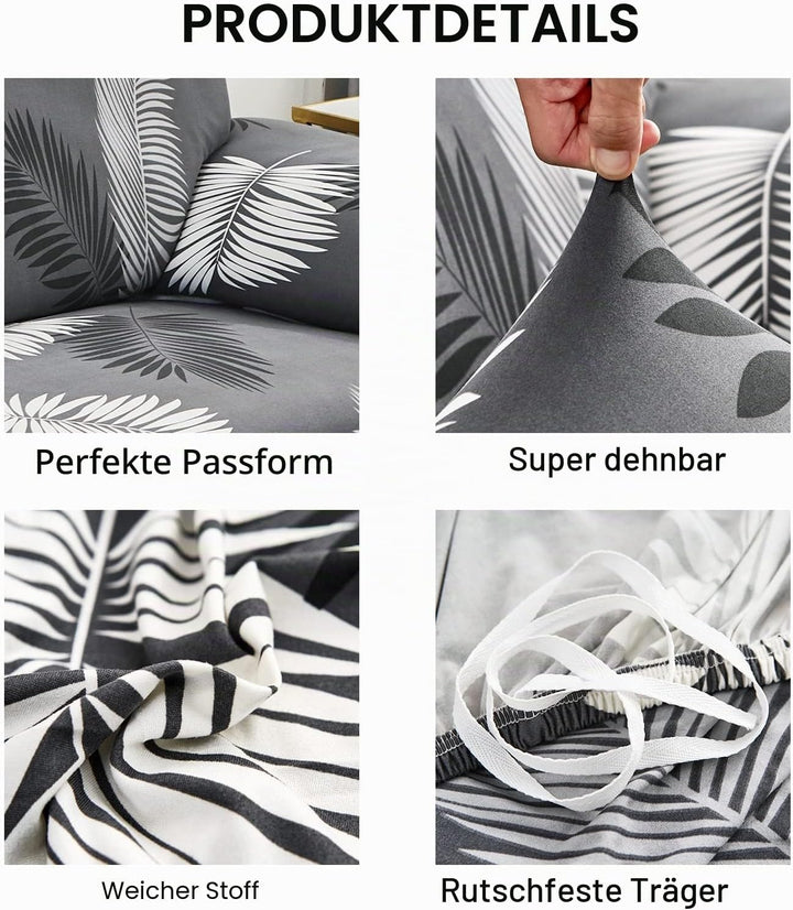 Jaotto Sofabezug 2 Sitzer Elastischer Stretch Spandex Sofa Überwürfe Sofahusse Antirutsch Waschbar S