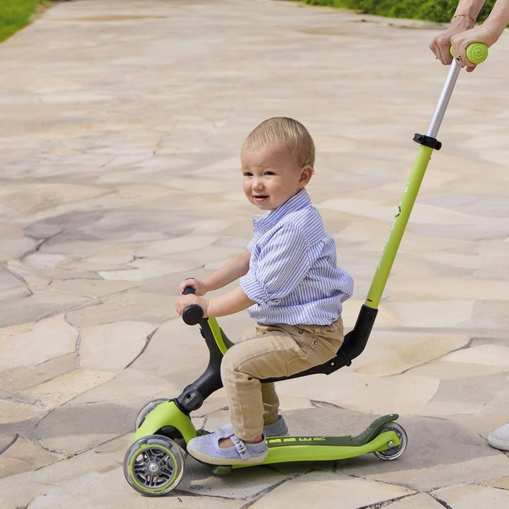 GLOBBER GO-UP Active Lights – 3 in 1 Dreirad, Laufrad und Scooter, 120/80 mm, 3-rädrig, höhenverstel