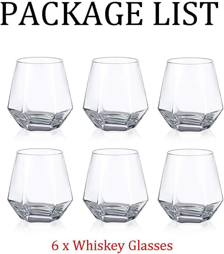 Diamond Whisky Glasses 6er-Set Gekipptes Scotchglas 300 Ml Whiskyglas Moderner Look Für Männer Fraue