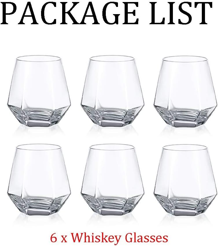 Diamond Whisky Glasses 6er-Set Gekipptes Scotchglas 300 Ml Whiskyglas Moderner Look Für Männer Fraue