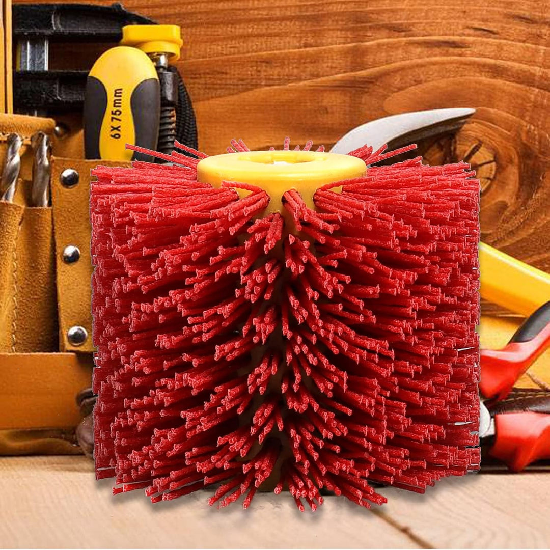 Schleifbürsten,80 Körnung 120x100mm Nylonbürste, Polierbürste zum Holzverarbeitung, Grit Bürste Bris