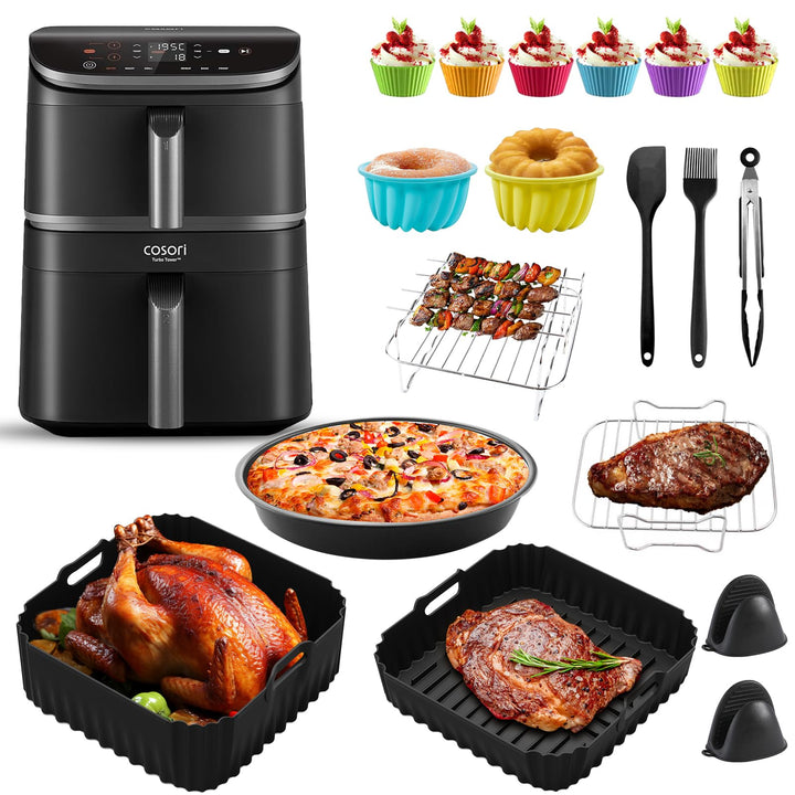 Heissluftfritteuse Zubehör für COSORI Turbo Tower Pro Smart 10,8L, BPA-frei Airfryer Silikonform für