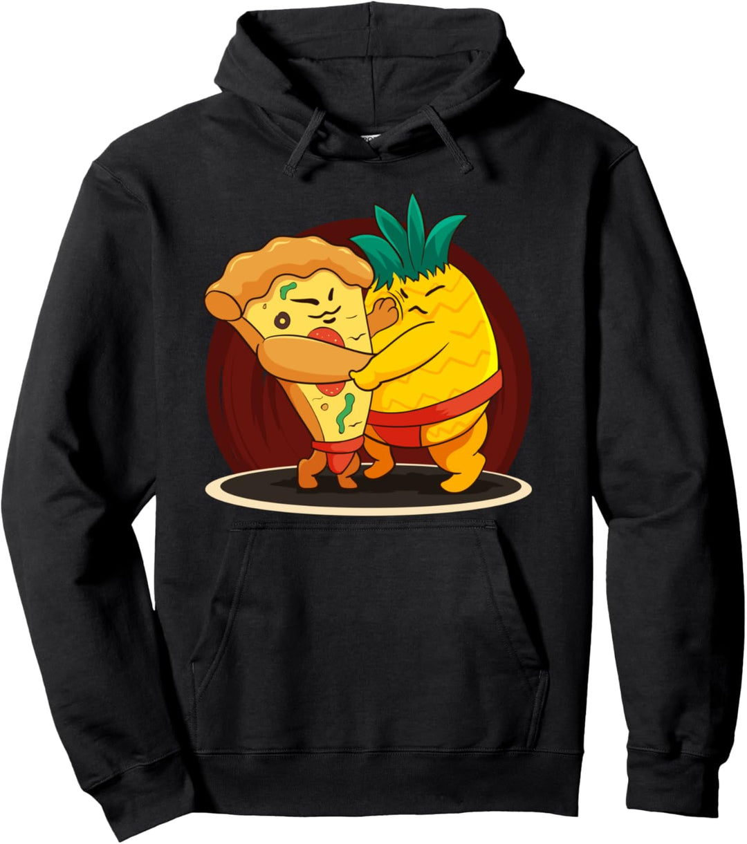 Lustig Japanisch Sumo Wrestler Ringer Ananas Pizza Hawaii Pullover Hoodie