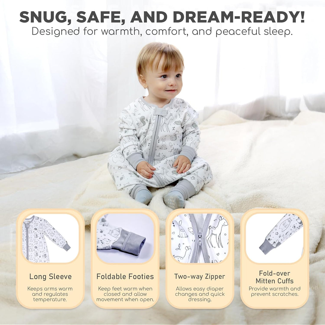 Mama Cheetah Baby Schlafsack, Bio-Baumwolle, Tragbare Babydecke, Schlafsack mit 2-Wege-Reissverschlu