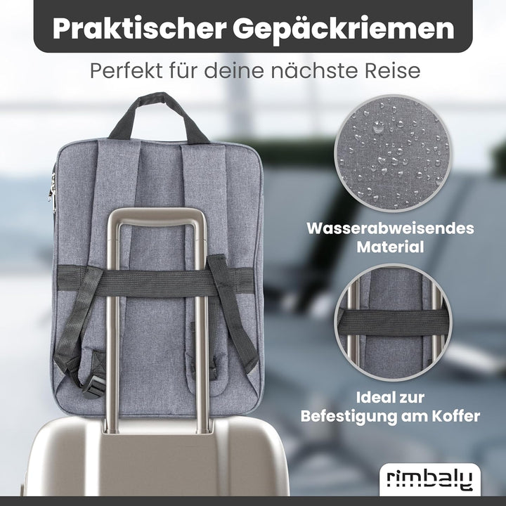 Laptop Rucksack - wasserabweisend & Stossfest - USB-Anschluss, erweiterbar, Anthrazit - Ideal für Bu