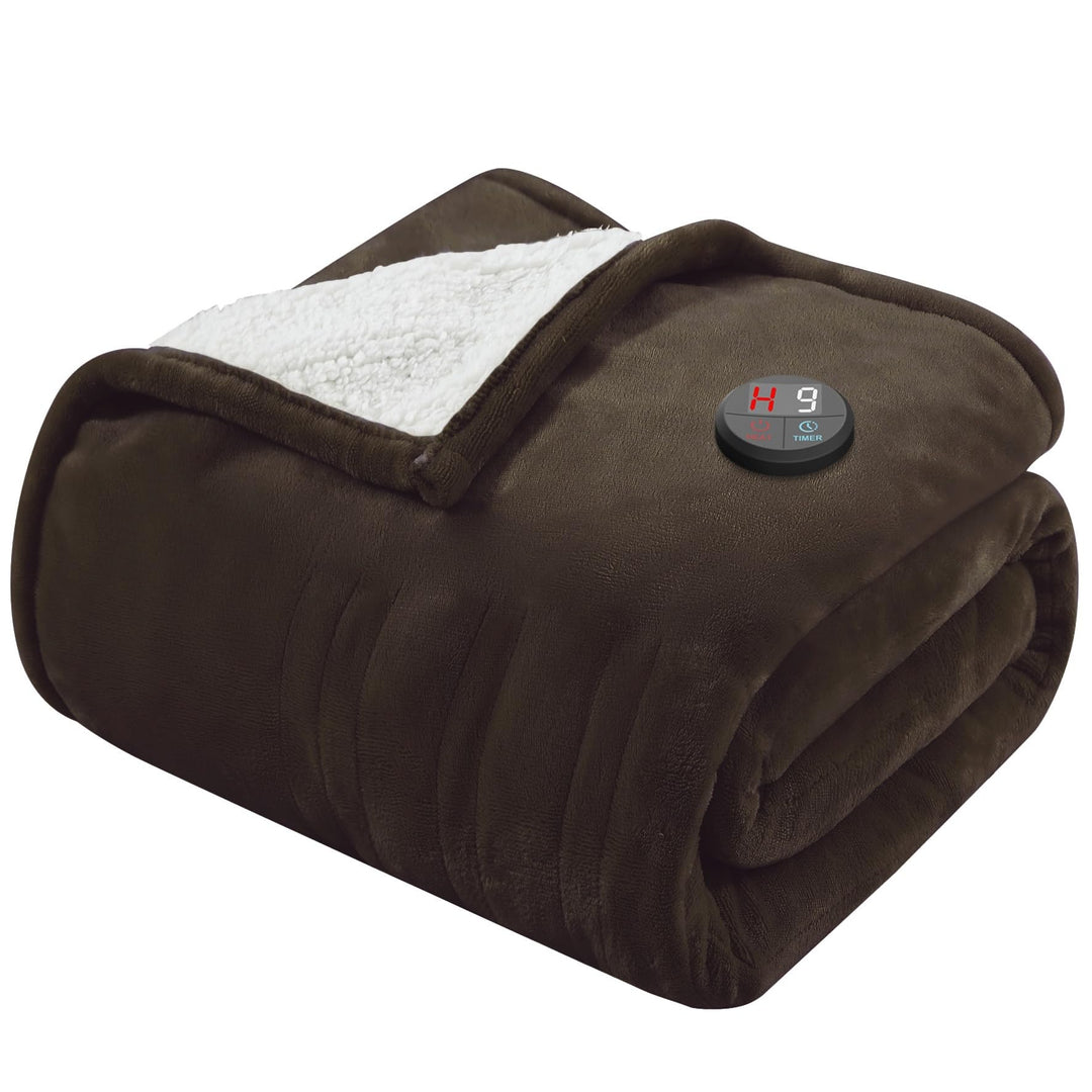 GOTCOZY Wärmedecke Heizdecke 130x180 cm – Ein Knopf Wärmedecke Elektrisch mit 10 Heizstufen & 9-Stun