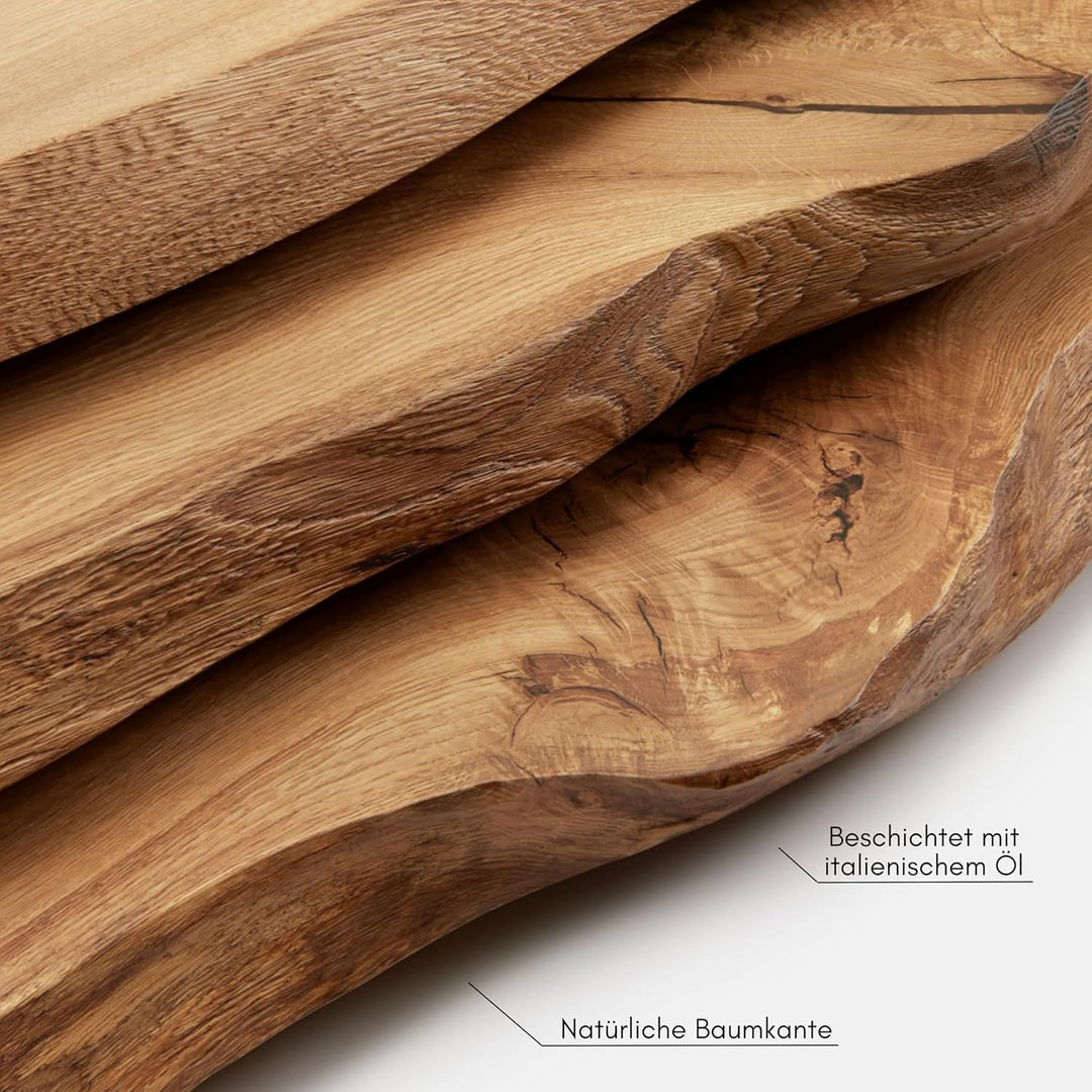 BestLoft Waschtischplatte Holz (Länge: 50 cm/Breite: 40-45 cm) Waschtisch Holz Eichenbrett Massiv 40