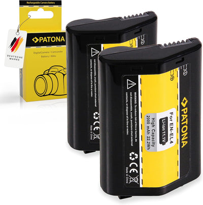 PATONA 2X Akku EN-EL4 / ENEL4a Kompatibel mit Nikon D2H D2X D3 D3X F6 2 x Batterie, 2 x Batterie