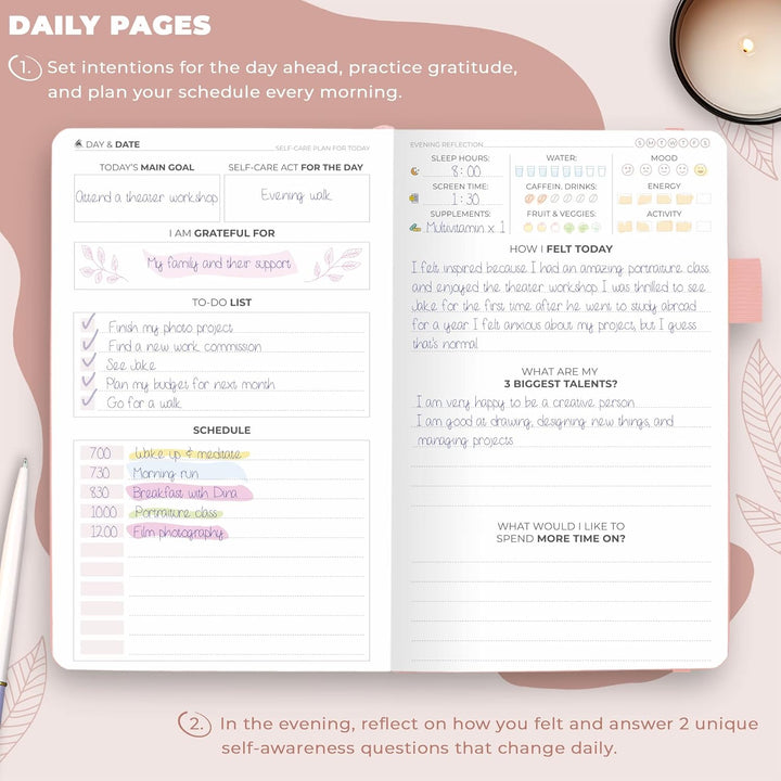 Clever Fox Self-Care Journal – Notizbuch für tägliche Reflexion, Planer für mentale Gesundheit & per