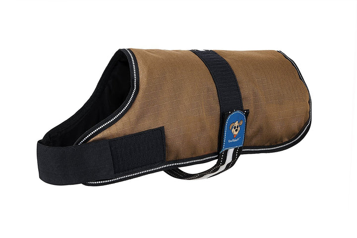 Knuffelwuff 13931-016 Hundemantel Funktionstextil reflektierend, braun/schwarz 55cm, 55cm