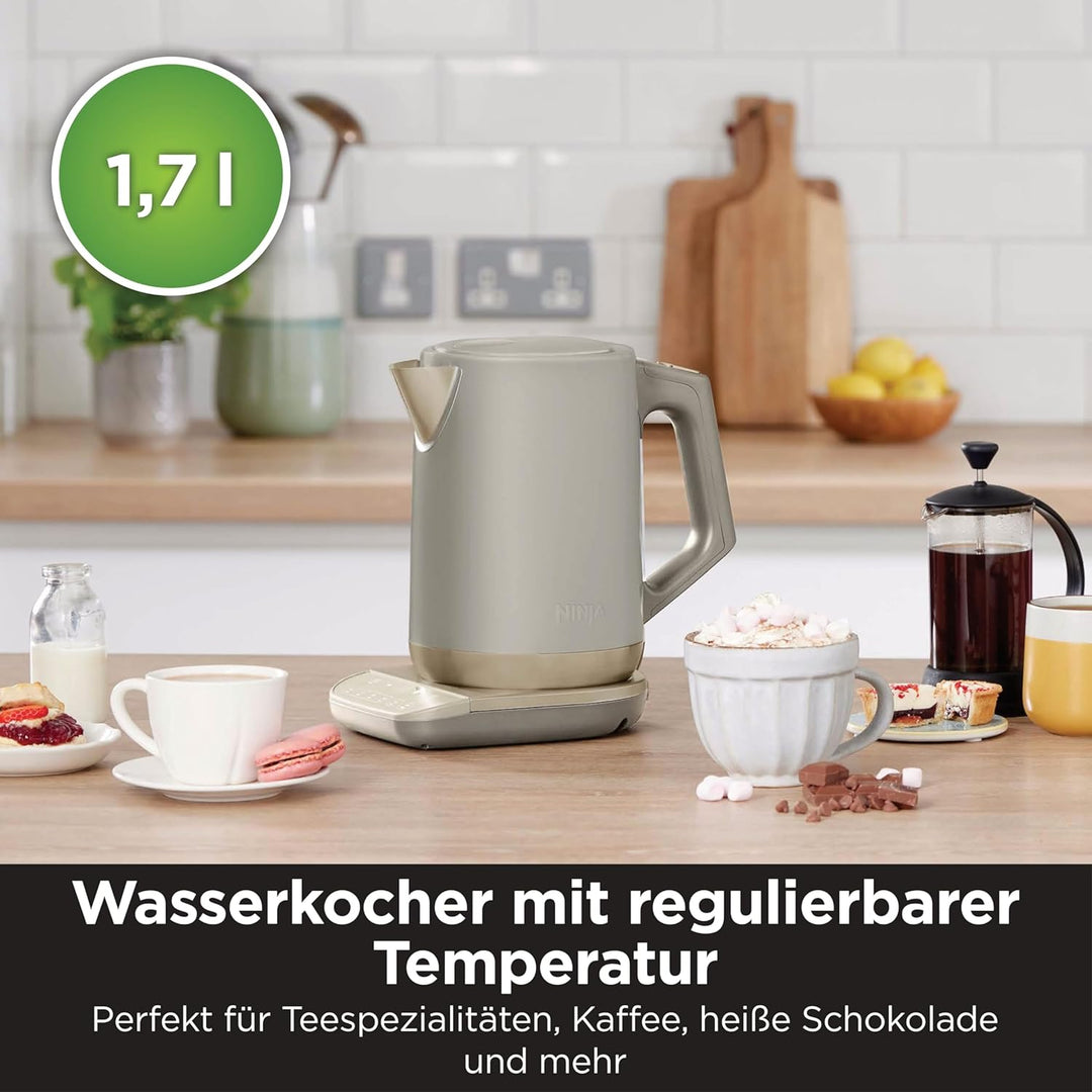 Ninja Perfect Temperature Wasserkocher, 1,7 l, Schnellkochfunktion, 6 Temperaturstufen, Warmhaltefun