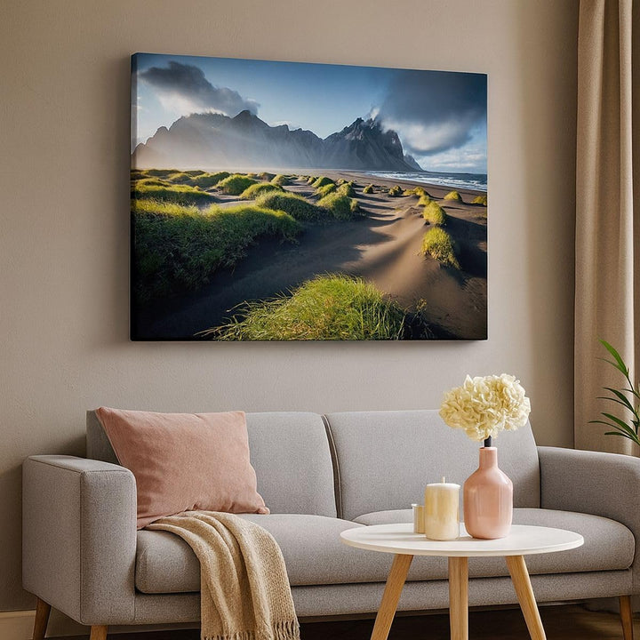 Bilder auf Leinwand 100x70cm Leinwandbild mit Rahmen Vulkan Natur Gross Wanddeko Bild Schlafzimmer K