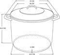 Michelino Edelstahl Kochtopf mit 3-schichtigem Alu-Thermoboden, Silber (8 Liter) 9 Liter, 9 Liter