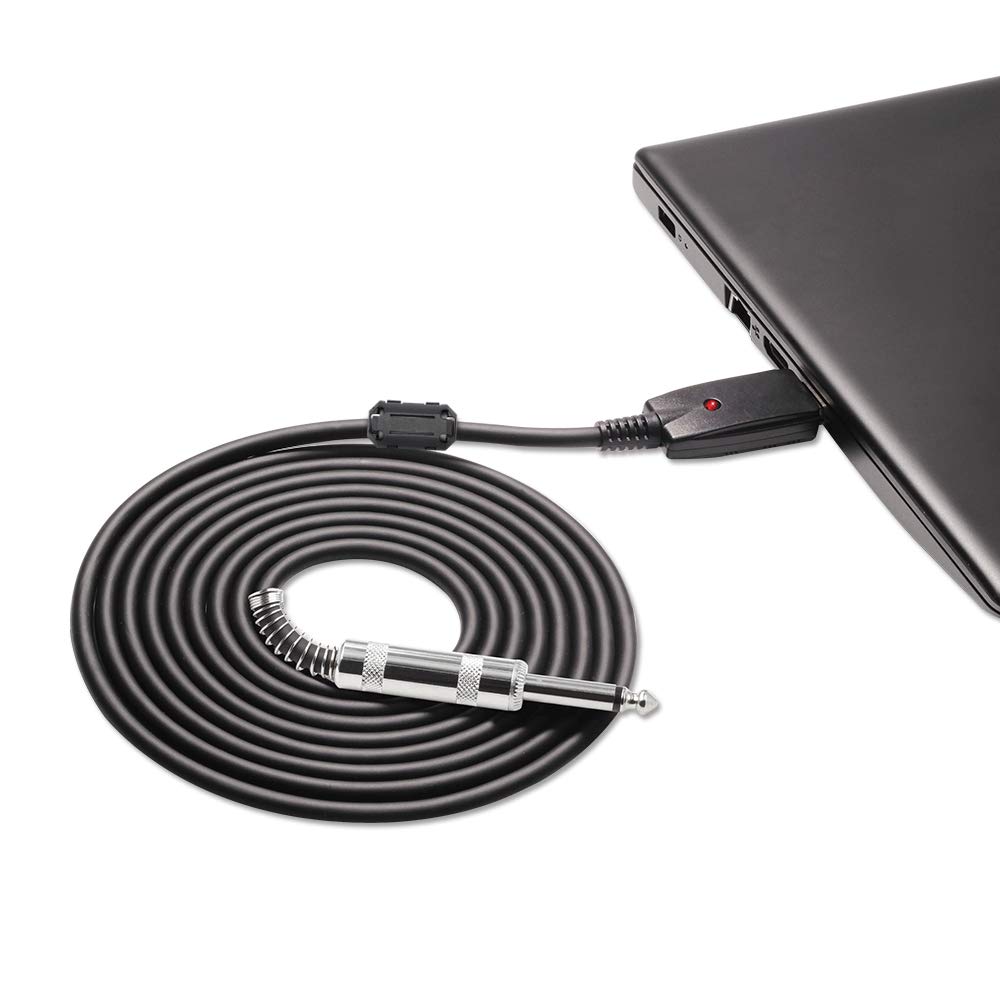 SiYear USB 2.0-Schnittstelle Stecker auf 6,35 mm (1/4 Zoll) TS-Mono-E-Gitarren-Konverterkabel, Studi