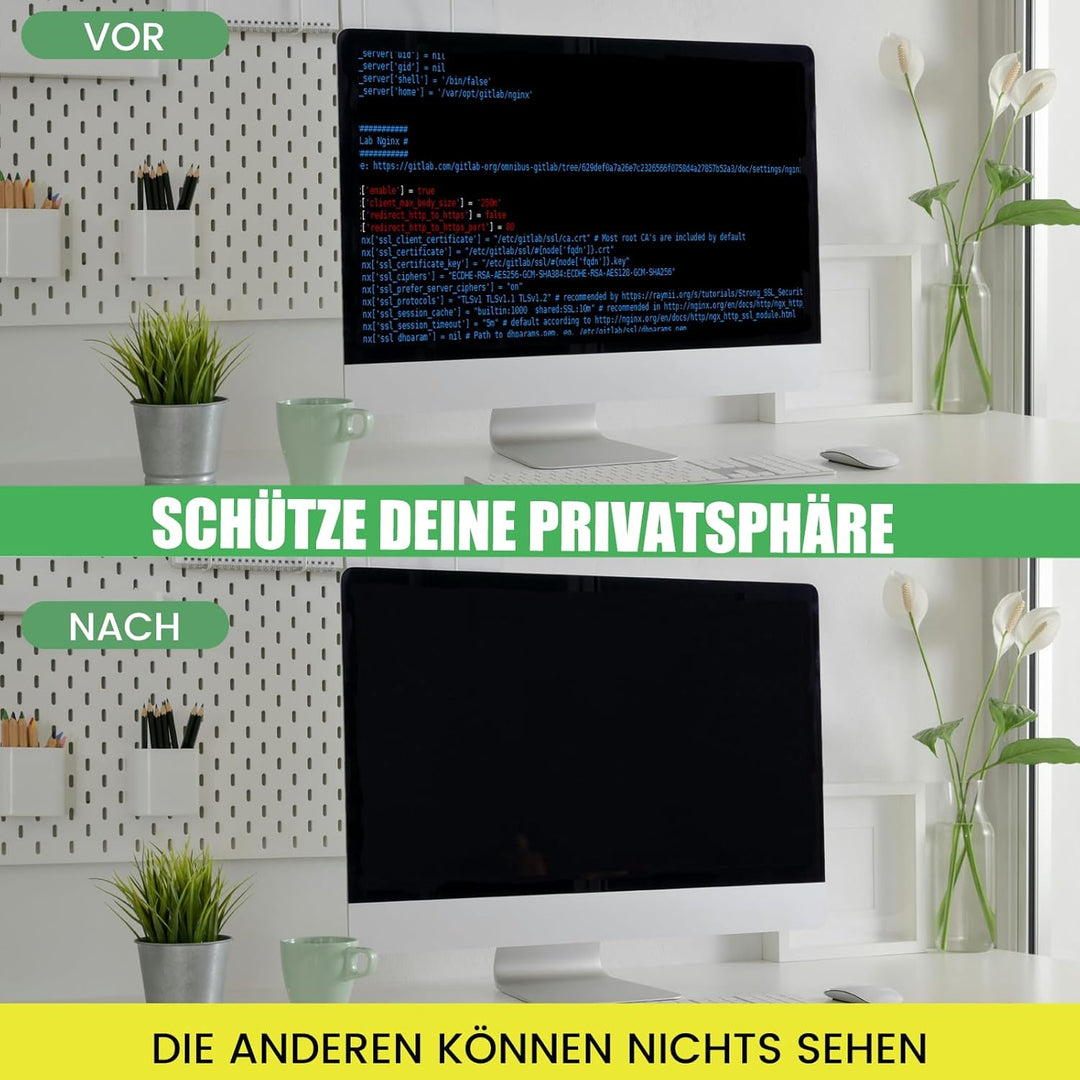Blickschutzfolie für 31,5/32 Zoll 16:9 Monitor, Abnehmbarer Sichtschutzfilter mit Blaulichtfilter, H