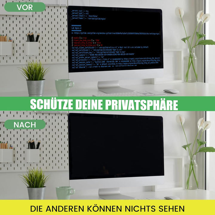 Blickschutzfolie für 31,5/32 Zoll 16:9 Monitor, Abnehmbarer Sichtschutzfilter mit Blaulichtfilter, H