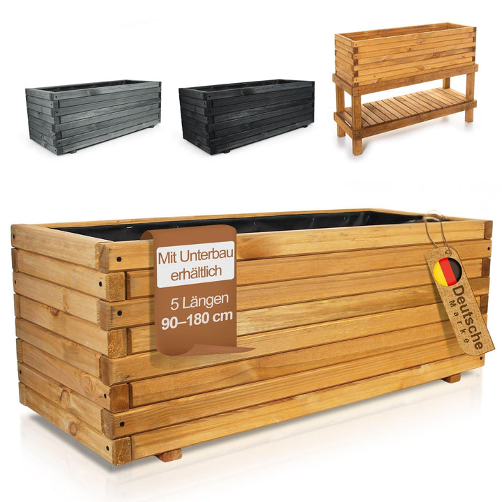 BooGardi Pflanzkasten aus Holz · in 10 Grössen · 90cm · Blumenkasten · Hochbeet · Garten Balkon Terr