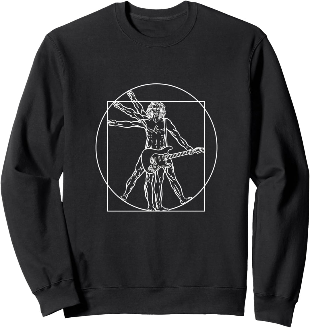 Vitruvian Mann, Rocker Musik E-Gitarre Rockmusik Da Vinci Sweatshirt