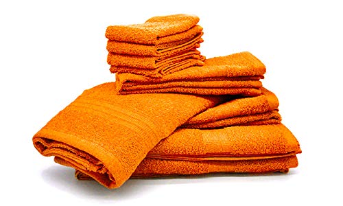Bassetti 10er Set weiche Handtücher aus 100% Baumwolle (orange), Orange