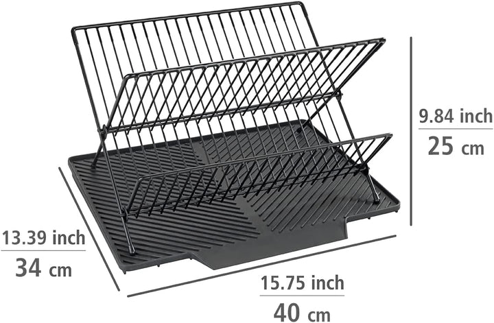 Abtropfmatte Nelia mit Abtropfgestell Schwarz