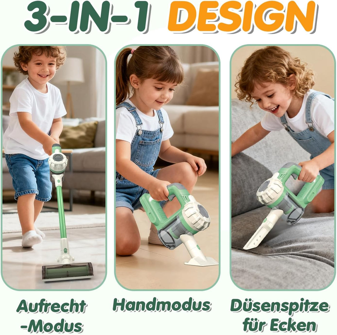 VARANO Spielzeug-Staubsauger für Kinder, Kinderstaubsauger mit echter Funktion, Staubsauger-Spielzeu