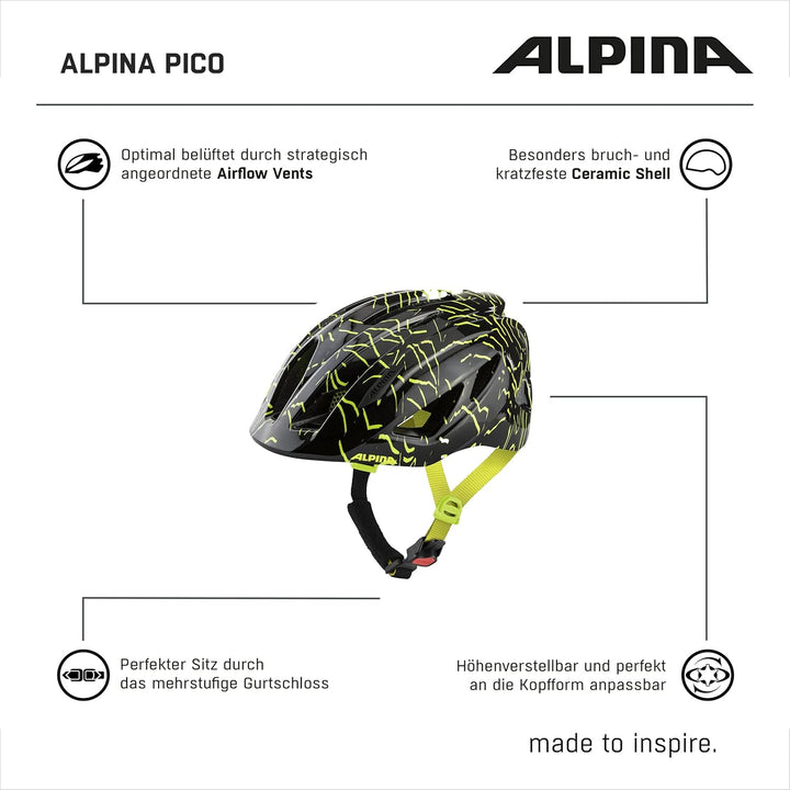 ALPINA PICO - Leichter, Optimal Klimatisierter & Bruchfester Fahrradhelm Mit Fliegennetz Für Kinder