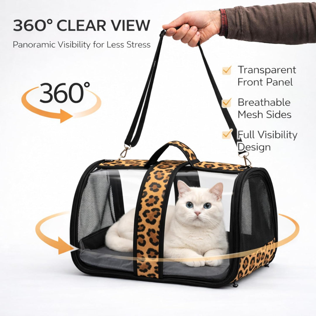 Blue Eyes Transportbox Katze Hund Faltbare Katzentransportbox Transparent Transporttasche für Hausti