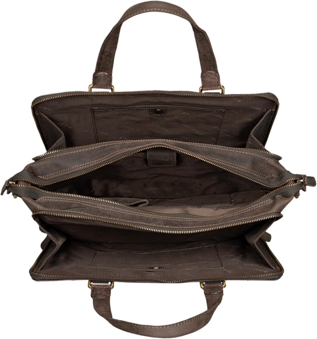 STILORD 'Claire' Businesstasche Damen Leder 15 Zoll Laptoptasche DIN A4 Aktentasche Umhängetasche un