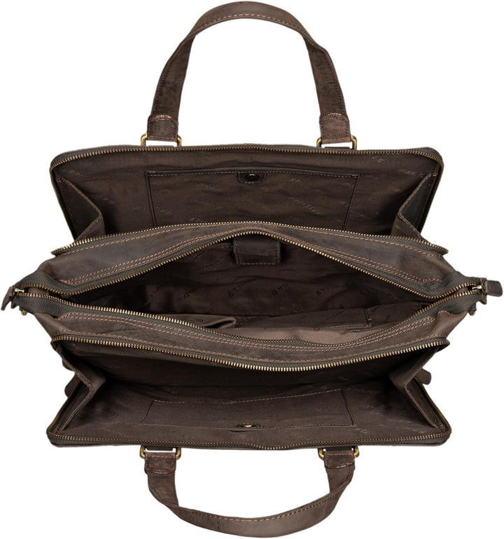 STILORD 'Claire' Businesstasche Damen Leder 15 Zoll Laptoptasche DIN A4 Aktentasche Umhängetasche un
