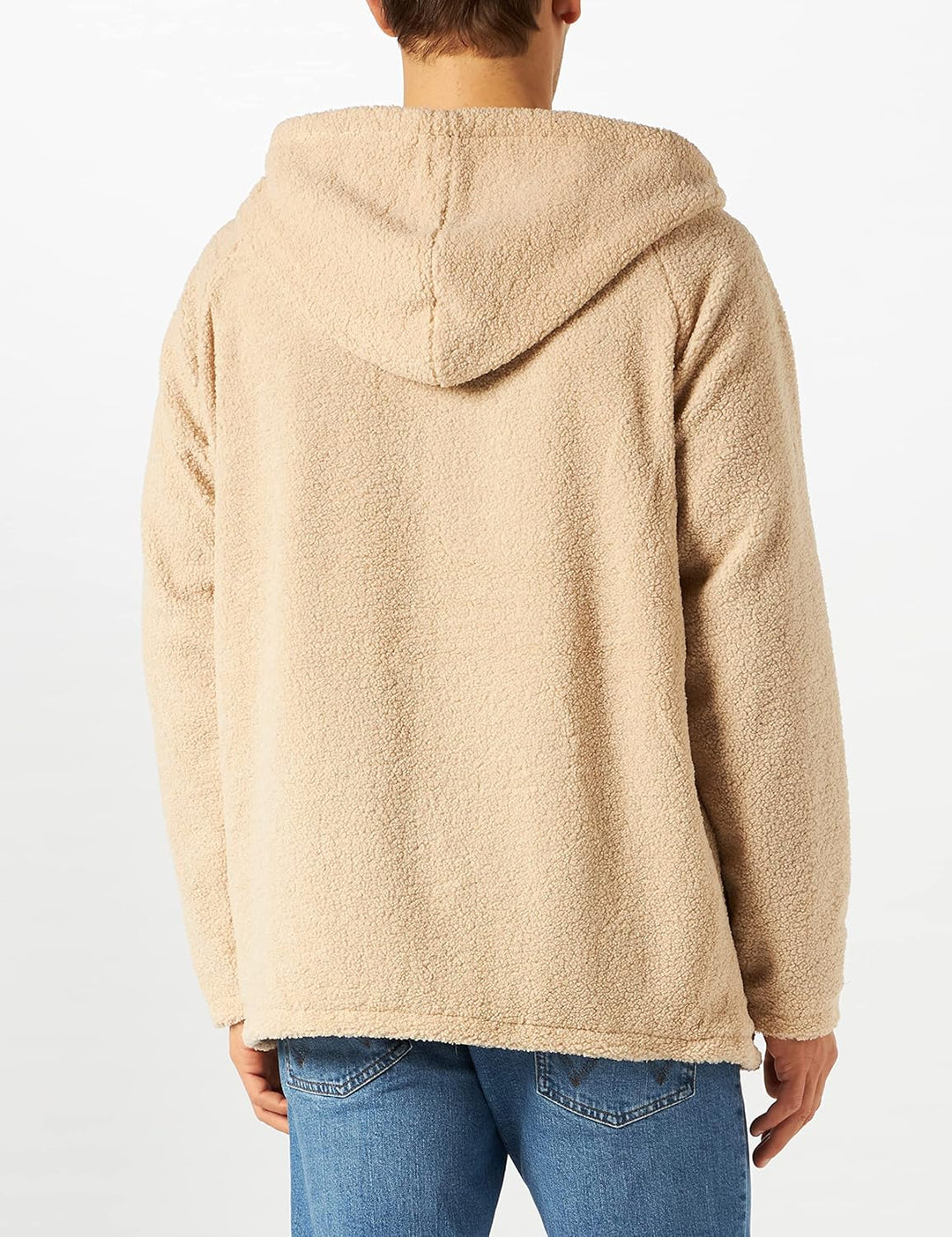 Urban Classics Herren Hooded Sherpa Zip Jacket, Beige (Darksand 00806)