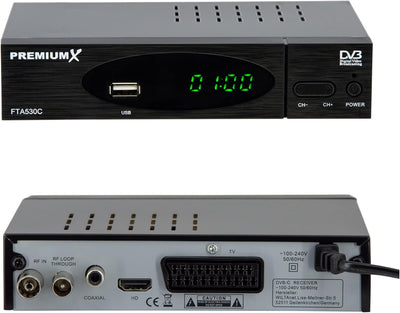 Premium X Kabel-Receiver DVB-C FTA 530C Digital FullHD TV Auto Installation USB Mediaplayer SCART HD